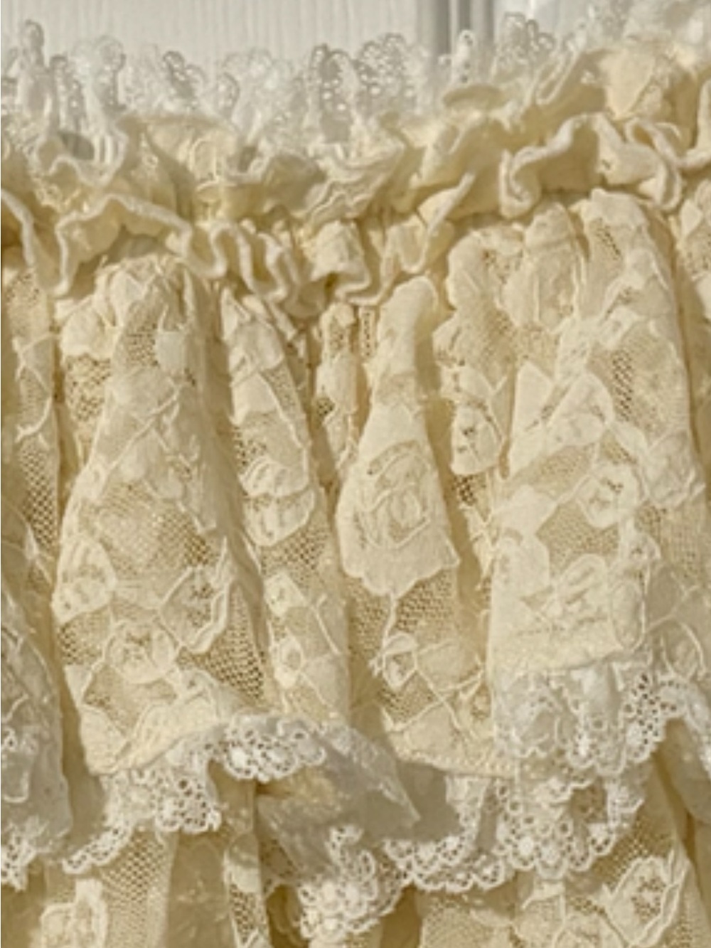 MAJORELLE Ivory Lace Tiered Mini Skirt /Revolve | Size S - Picture 9 of 11